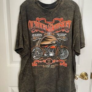 Black and Orange Vintage Motorcycle Tee Short Sleeve